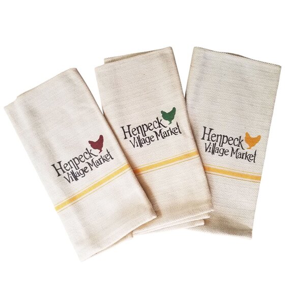 Kitchen Towels w/Chicken Theme Bundle 3 Cotton Homespun Towels - Picture 10 of 10